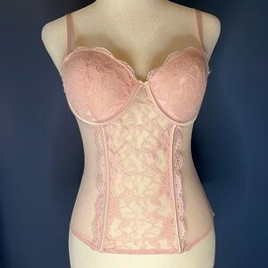 7 'Til Midnight corset bra, light pink, med, adjustable straps& back, see flaw